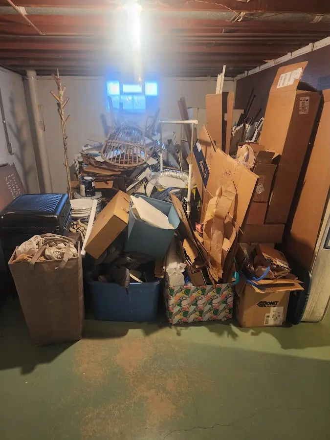 Roll-off dumpster container at job site for 4 Yard Dumpster Rental in Wauconda